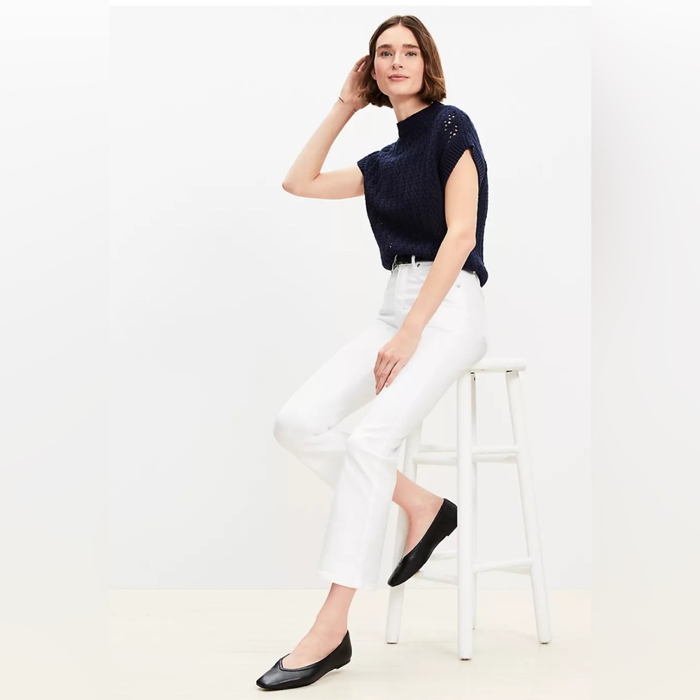 The Loft White Kick Crop Jeans Pants  32 14